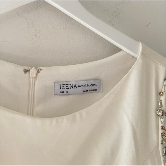 MAC DUGGAL White Bateau Neck Cap Sleeve Maxi Dress 10 - Picture 7 of 10